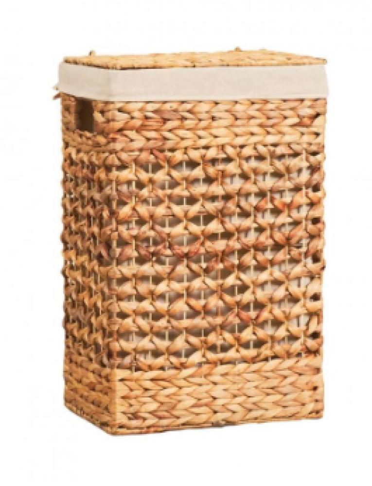 Homesmiths Natural Water Hyacinth Laundry Hamper With Liner Small