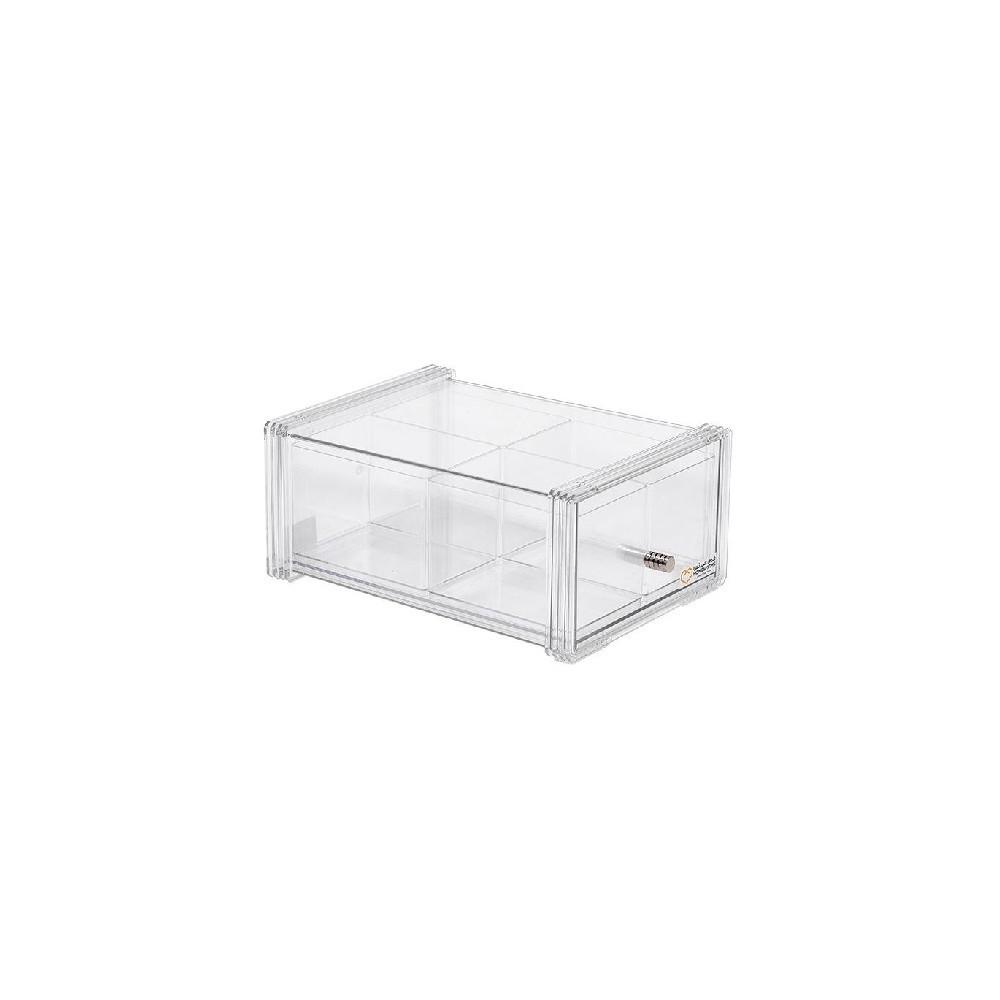 Homesmiths Slide Multipurpose Box with 4 Small Boxes Clear 12 x 20.5 x 12.6 cm homesmiths stationery box 15 dividers clear