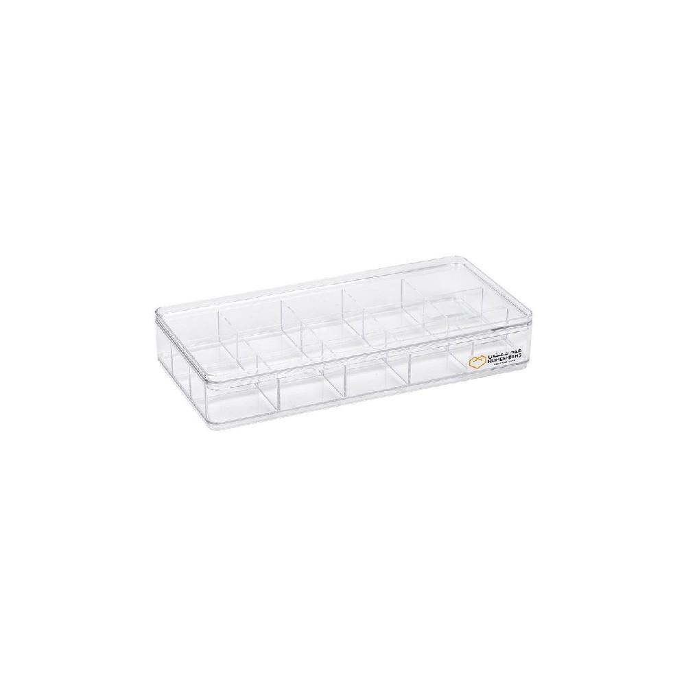 Homesmiths Stationery Box 15 Dividers Clear homesmiths slide multipurpose box with 6 small boxes clear 12 x 20 5 x 12 6 cm