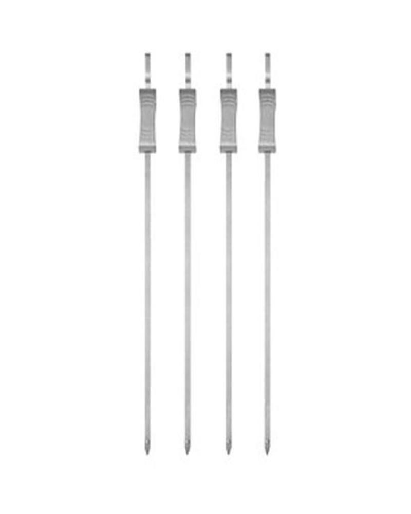 Saborr Bbq Skewers Set of 4 portable 19 piece bbq tools set with aluminum case stainless steel ideal for outdoor grilling silver