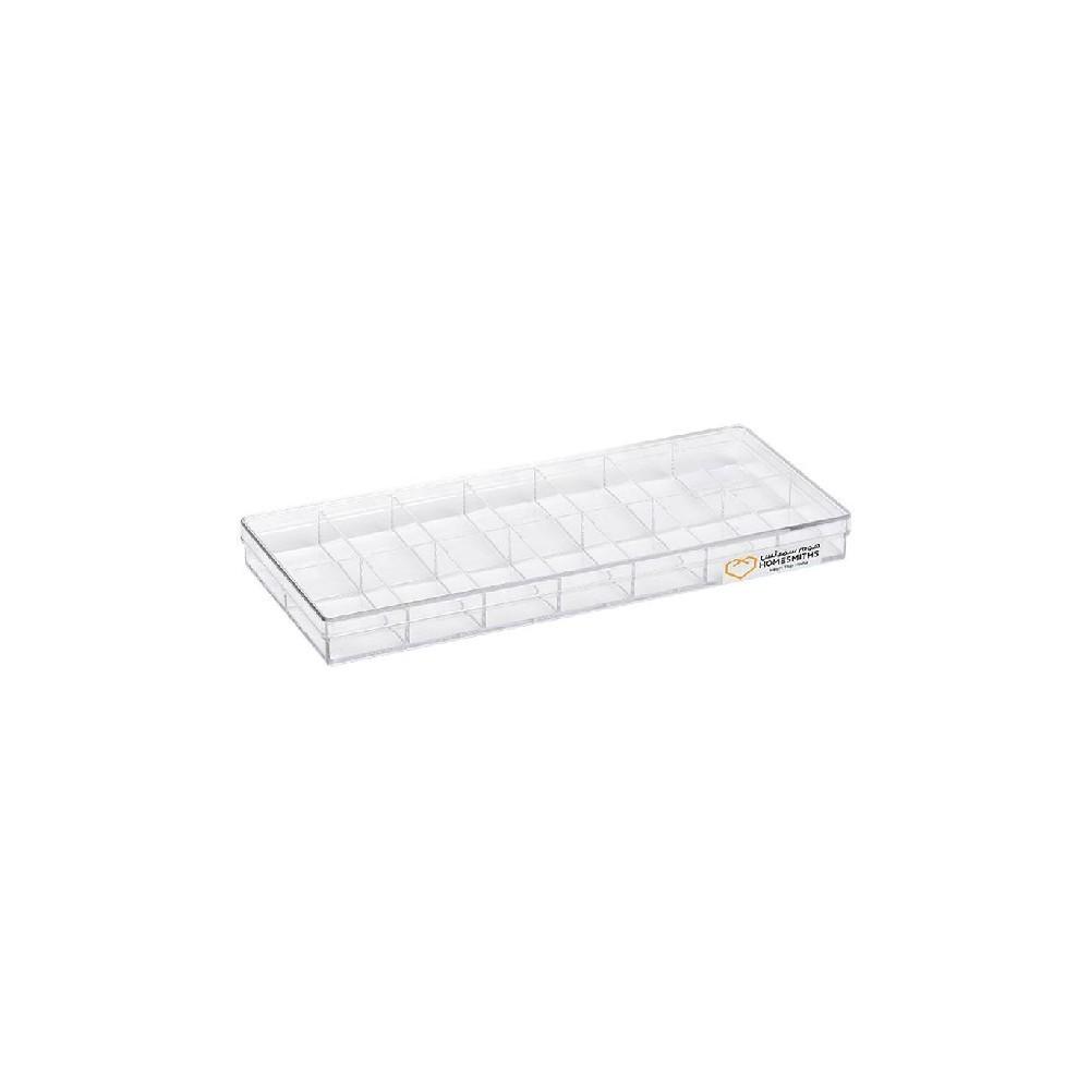 homesmiths transparent box 4 dividers clear 20 x 7 2 x 4 1 cm Homesmiths Transparent Box 14 Dividers Clear