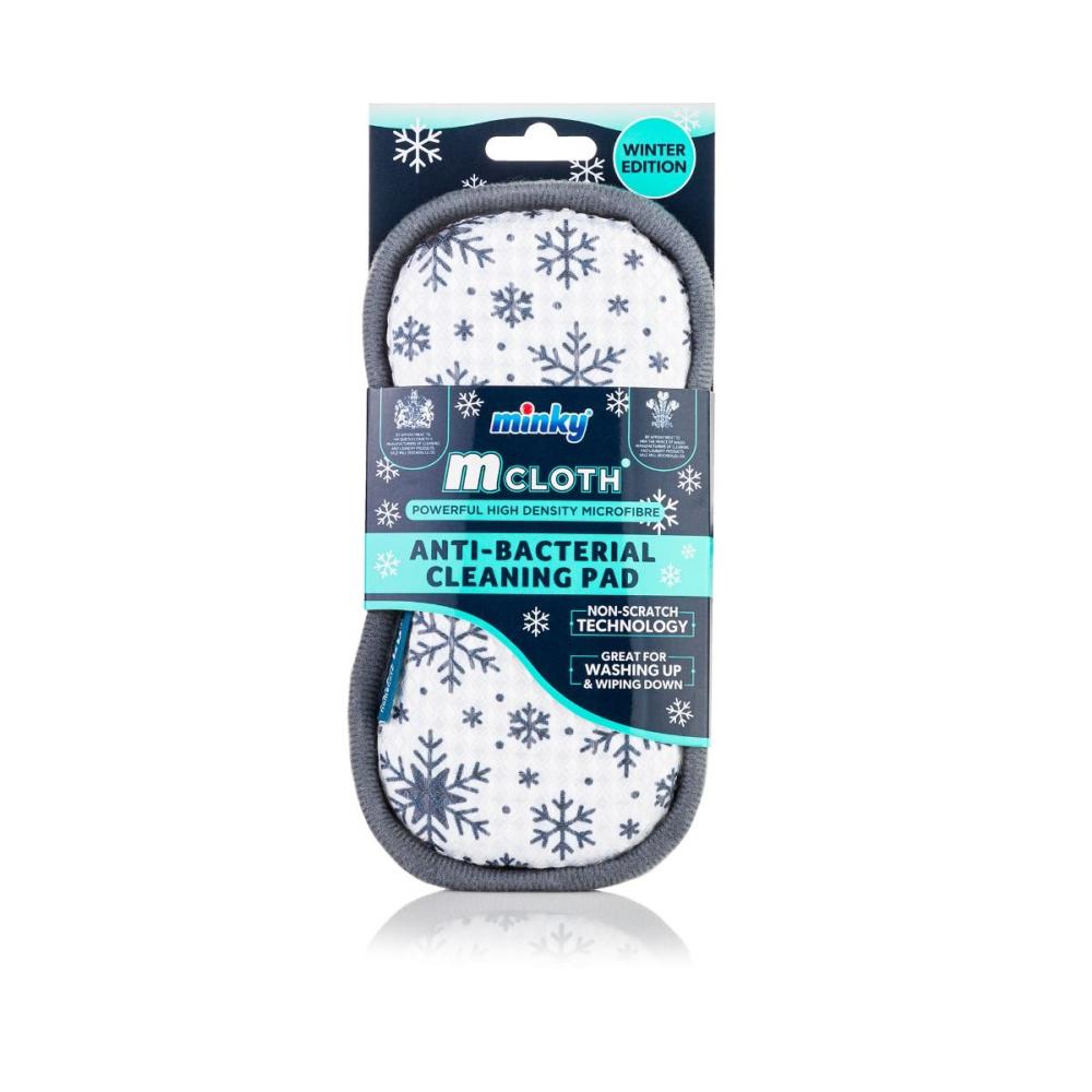 Minky M Cloth Anti-Bacterial Cleaning Pad winter Snowflake minky m cloth anti bacteria microfibre glass window cloth