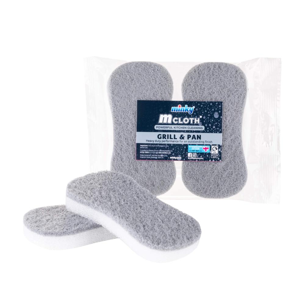 Minky M Cloth Grill Pan Scourer Pack of 2 grime