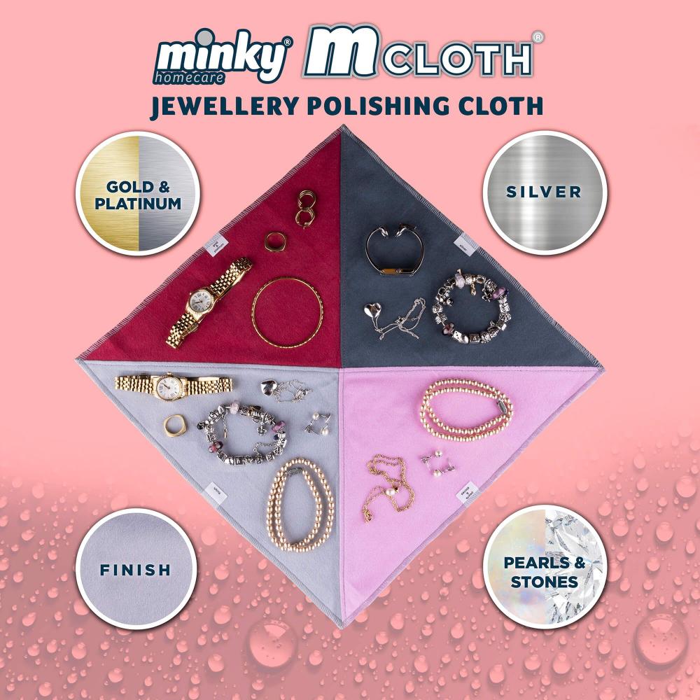 Minky M Cloth Jewellery Polishing Cloth (Silver, Gold, Platinum, PearlsStones Finishing) uvi jewellery silver double chain
