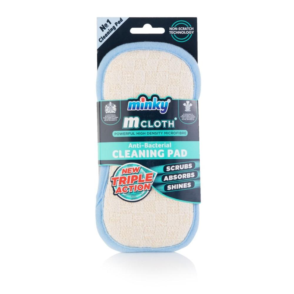 Minky M Triple Action Antibacterial Cleaning Pad Blue minky m cloth anti bacterial microfibre general purpose cloth