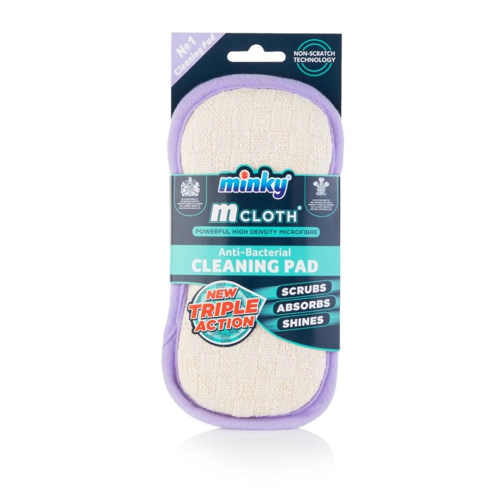 Minky M Cloth Triple Action Antibacterial Cleaning Pad lilac minky m triple action antibacterial cleaning pad grey