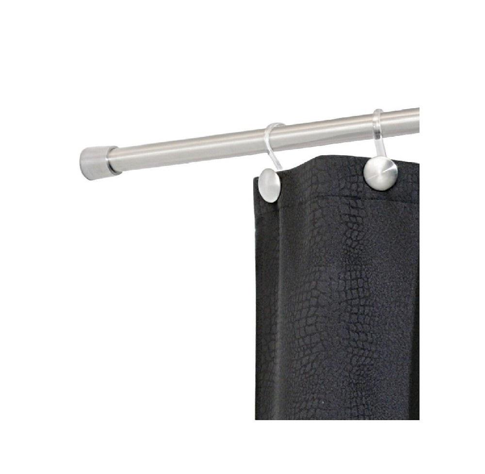 цена iDesign Astor Metal Tension, Adjustable Customizable Curtain Rod for Bathtub, Shower Stall, Closet, Doorway, 43-75, Brushed Stainless Steel, 78570