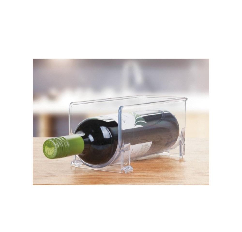 Interdesign 111083 Plastic Fridge Stack Wine Holder, Clear inter design kitchen binz stackable box 7 1 x 10 7 x 3 7 inch clear