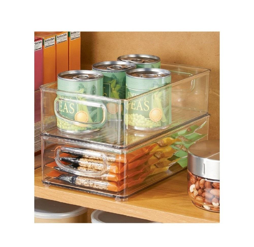 цена Interdesign 64330 Home Organizer Bin For Pantry, Refrigerator, Freezer Storage Cabinet, 10 X 3 6, Clear Medium