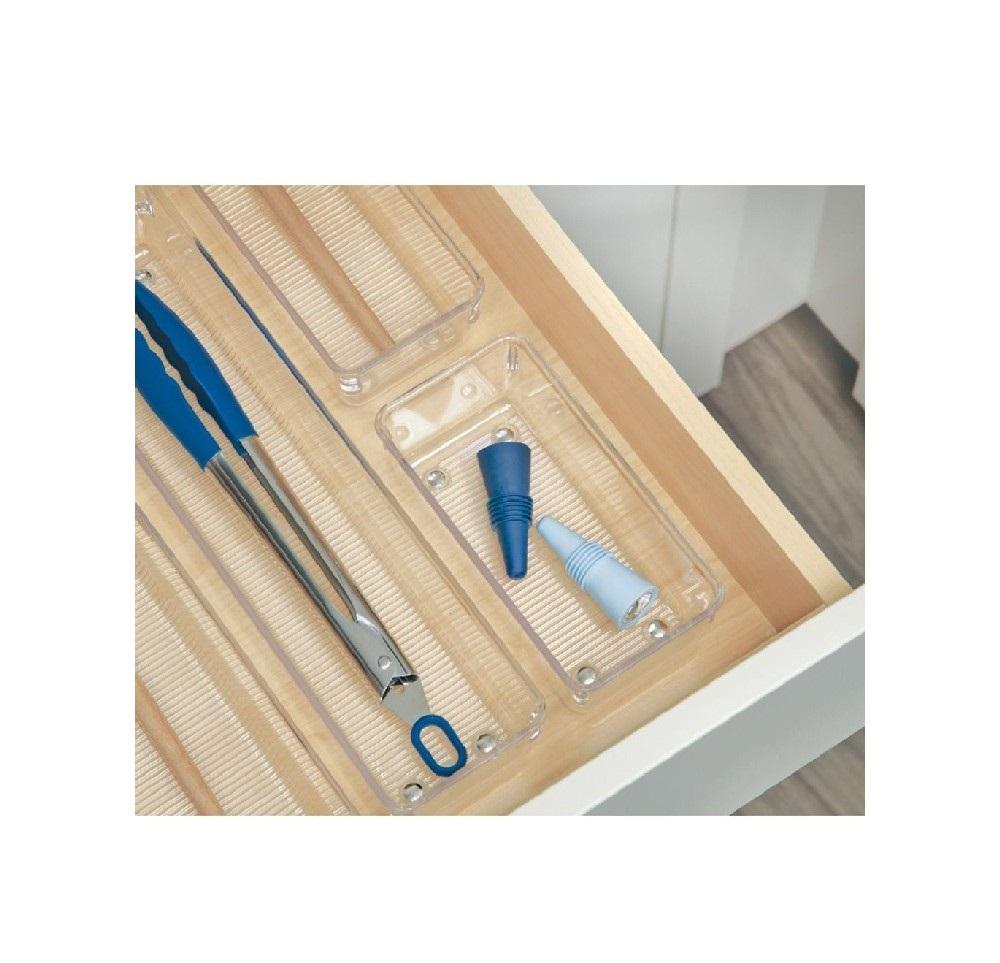 iDesign Linus Organiser Tray, Small Drawer Insert, Works Well as Accessories Organiser, 52330ES, Plastic, Clear new kitchen design