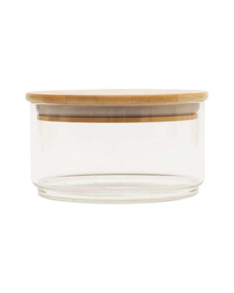 Little Storage Large Round Stackable Glass Jar with Bamboo Lid 650ML фотографии