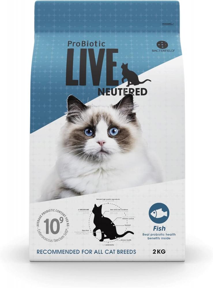 Probiotic Live Cat Adult Neutered Fish farameh patrice luxury for cats