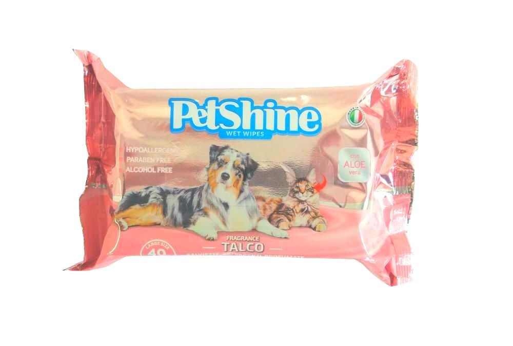 PetShine Wet Wipes Talco 40Pcs vietdai pet wipes with aloe vera hypoallergenic and gentle 20 x 20 cm 80 pcs
