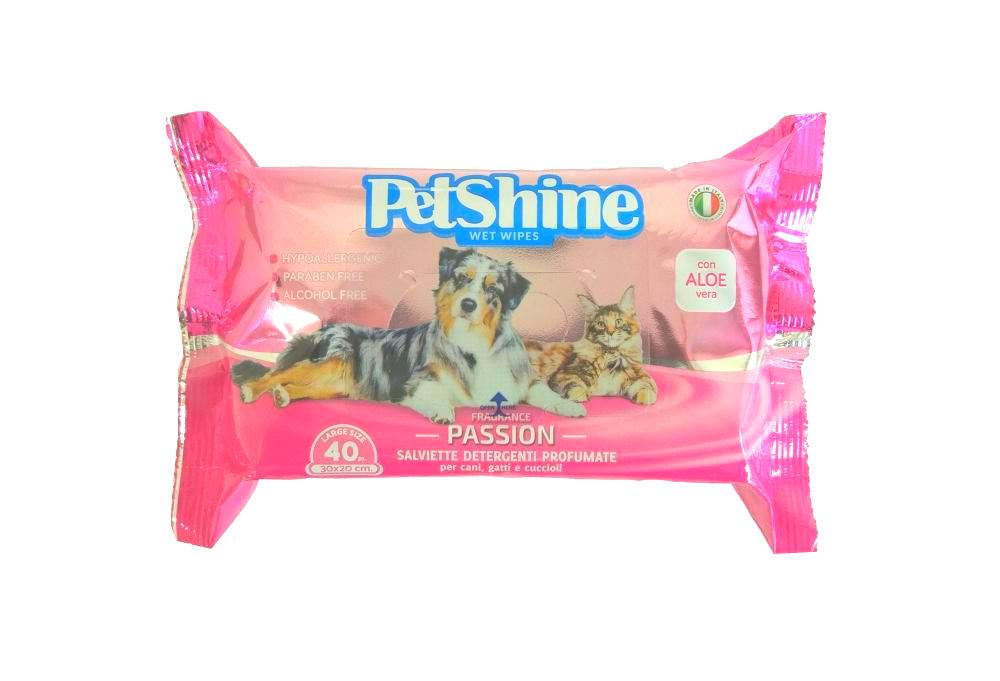 цена PetShine Wet Wipes Passion 40Pcs