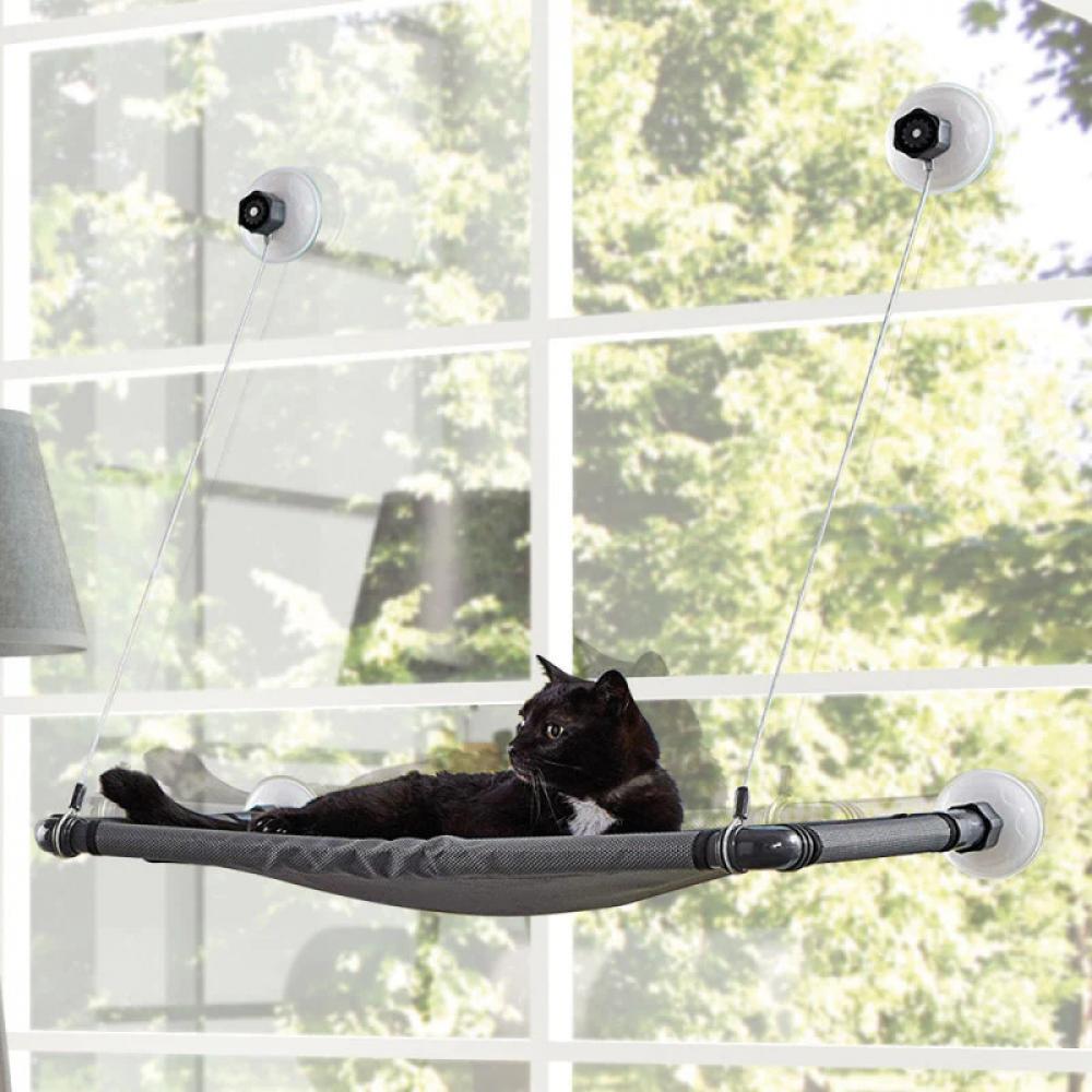 M-Pet Horizon Cat Window Perch - Grey - Medium 1pcs warm hanging cat bed mat soft cat hammock winter hammock pet kitten cage bed cover cushion fast shipping