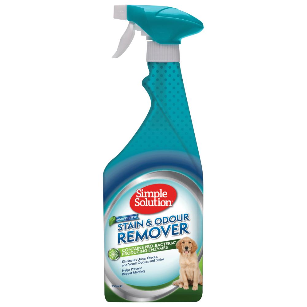 SIMPLE SOLUTION Stain \& Odor Remover - Rainforest Fresh - Dog - 750ml simple solution plant based stain