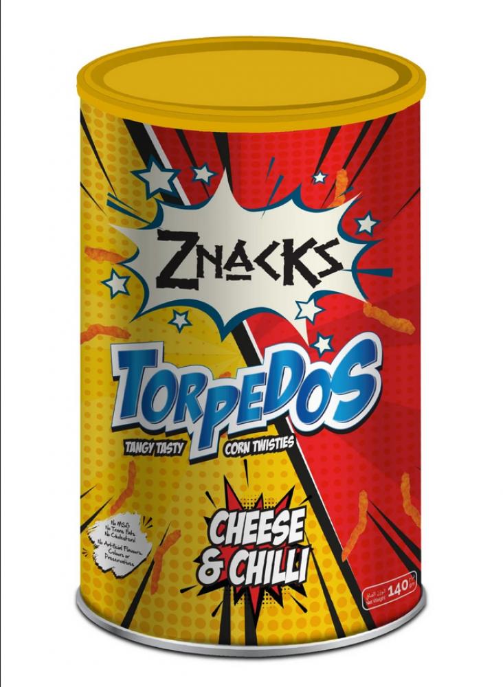 Znacks Torpedos - Cheese & Chilli 140g tiffany bugles sweet chilli corn snacks 75gm