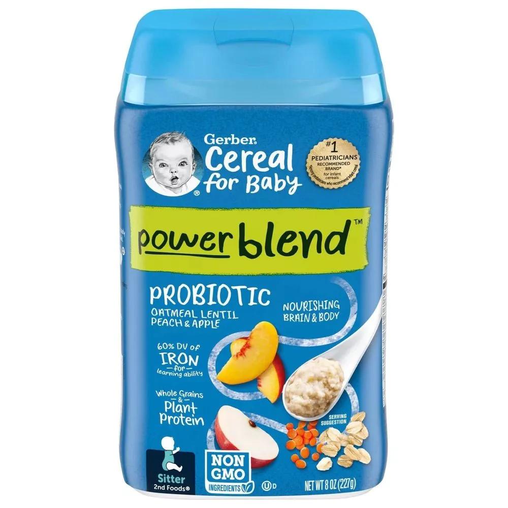 Gerber /Cereal oatmeal, Peach apple, Probiotic, 227 g gerber 1st foods cereal organic oatmeal 227g
