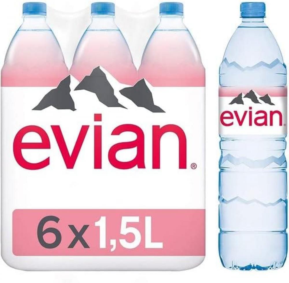 Evian Mineral Water, 1.5 L (4+2 Free) evian natural mineral water 400ml