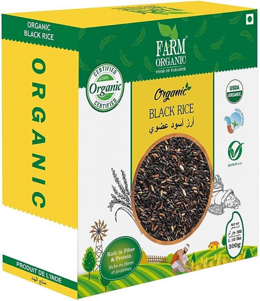 Farm Organic Gluten Free Black Rice 500g uvelka rice flakes from selected grains of rice 400g