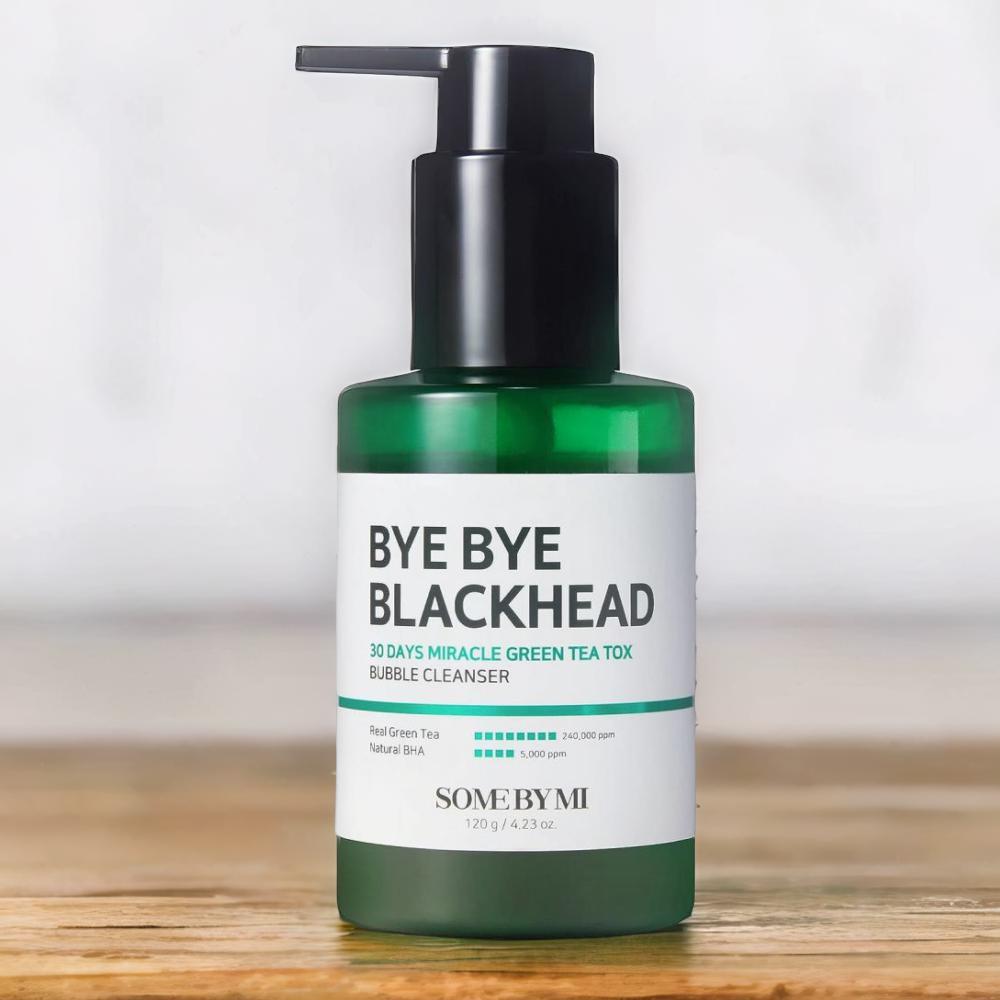 Somebymi Bye Bye Blackhead 30 Days Miracle Green Tea Tox Bubble Cleanser 3d rose quartz face roller natural jade stone facial beauty massage tool face thin lift remove wrinkles spa relax face massager