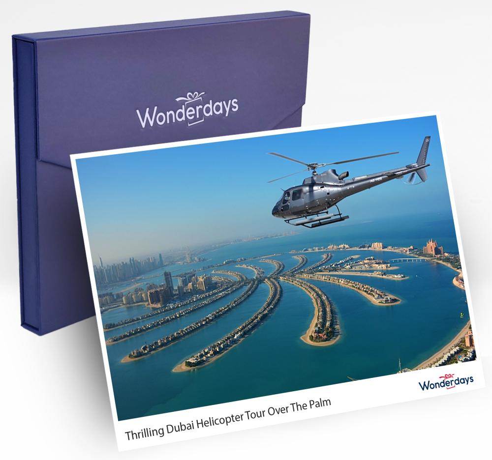 Wonderdays Premium Gift Box - Thrilling Dubai Helicopter Tour Over The Palm - Unique gift for christmas, birthdays and any other occasion