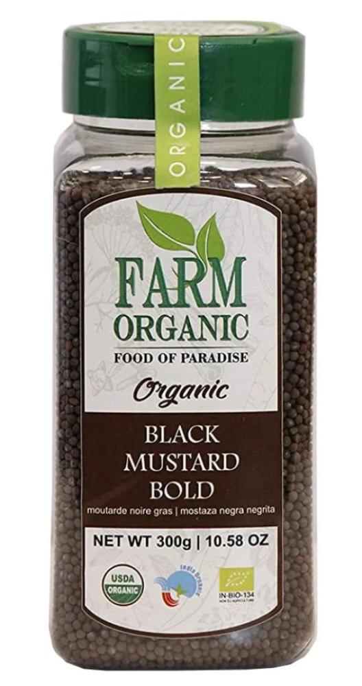 Farm Organic Black Mustard Seeds (Bold) 300 g farm organic gluten free black mustard seeds bold 300 g