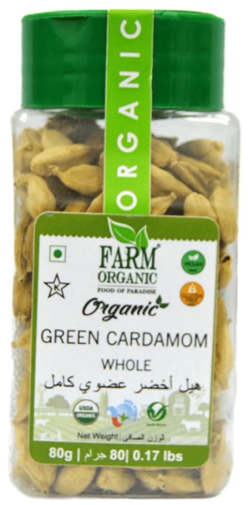 Farm Organic Green Cardamom Whole 80 g najjar turkish coffee selection with cardamom 200g