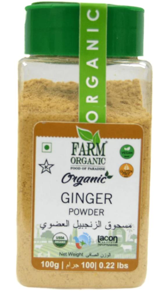 Farm Organic Ginger Powder 100 g таблетки с имбирем и лимоном имбириум biologically active supplement tablets for colds with ginger and lemon 32 шт