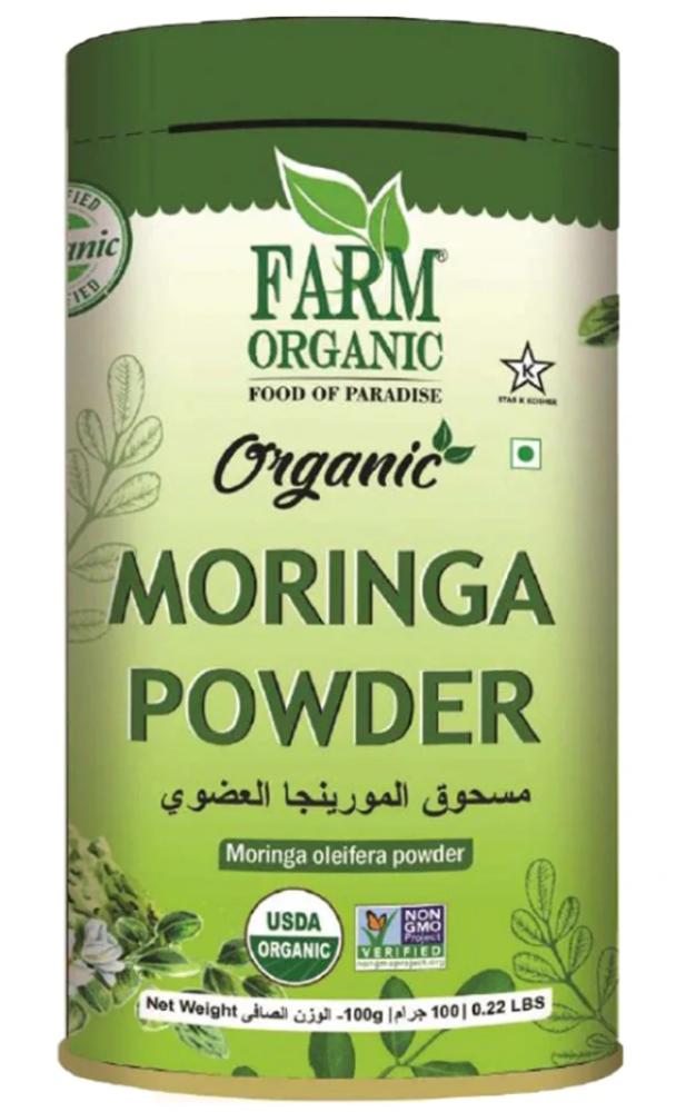 Farm Organic Moringa Powder 100 g farm organic wheatgrass powder 100 g