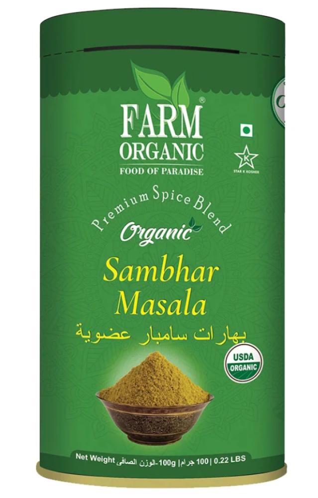 Farm Organic Sambhar Masala 100 g farm organic gluten free sambhar masala 100g