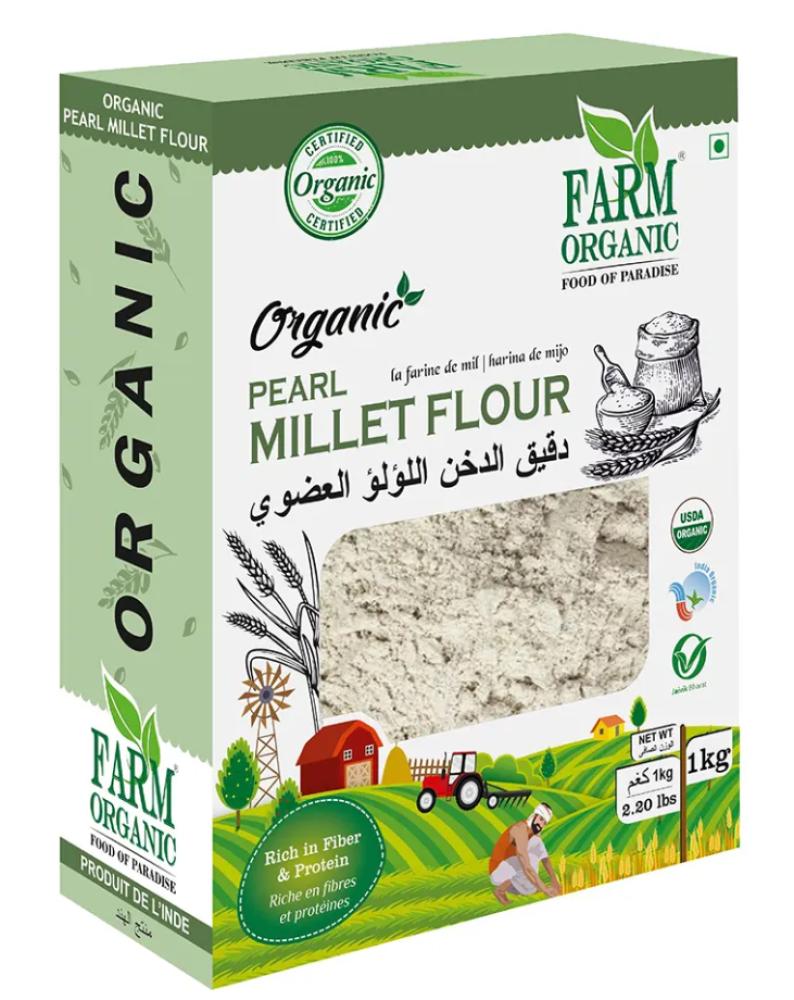Farm Organic Pearl Millet Flour 1 kg farm organic pearl millet flour 1 kg