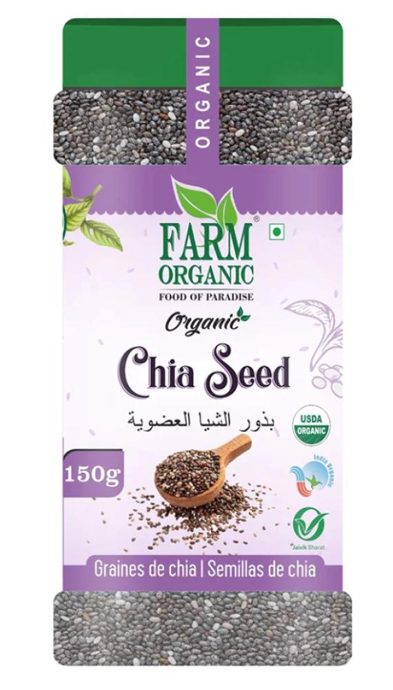 Farm Organic Chia Seeds 150 g farm organic flax seeds 150 g