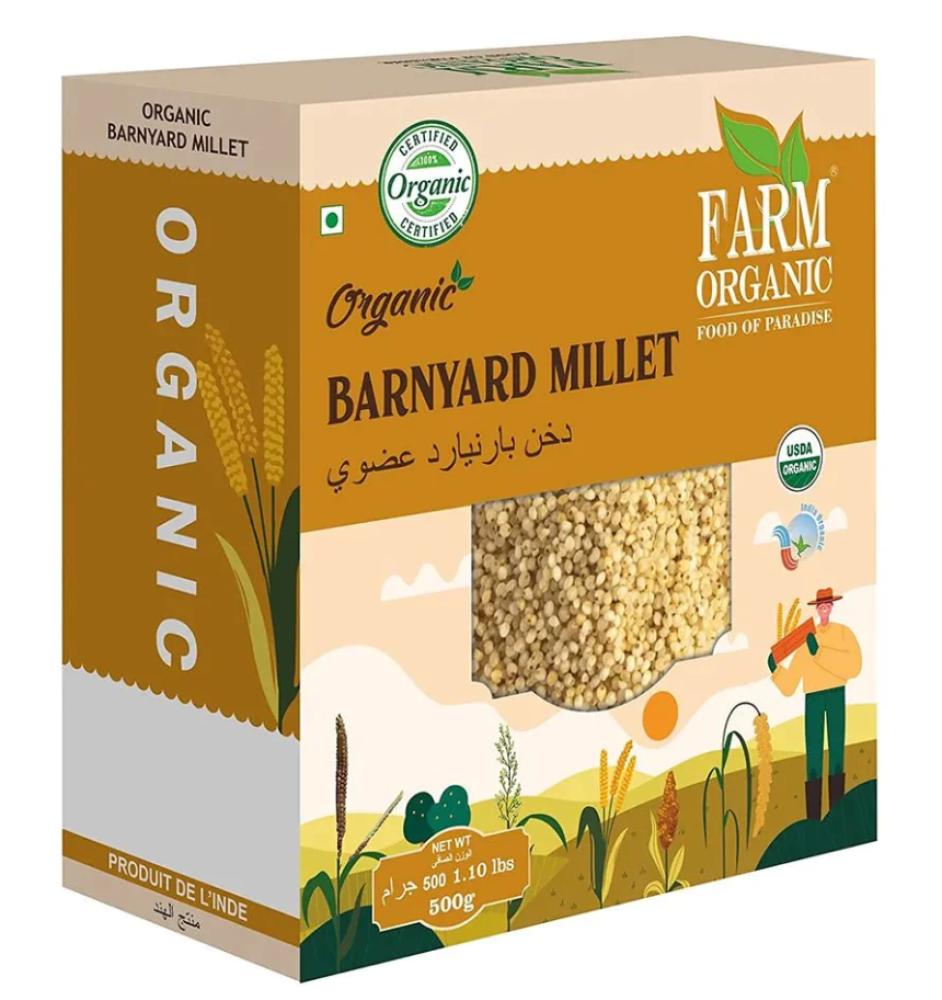 Farm Organic Barnayard Millet 500 g farm organic sonamasuri rice 500 g