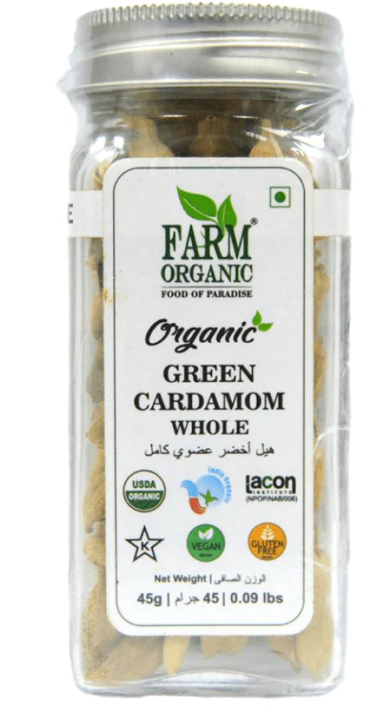 Farm Organic Green Cardamom Whole 45 g farm organic black cardamom 70 g
