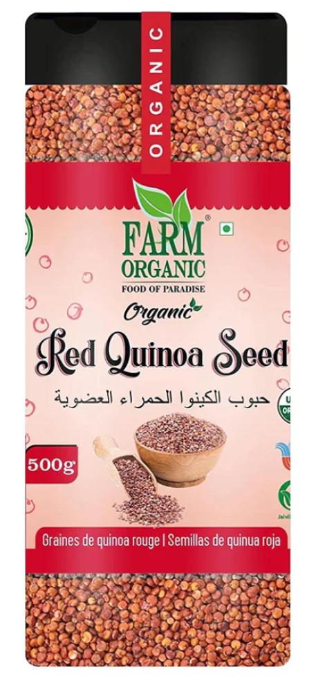 Farm Organic Red Quinoa 500 g farm organic sonamasuri rice 500 g