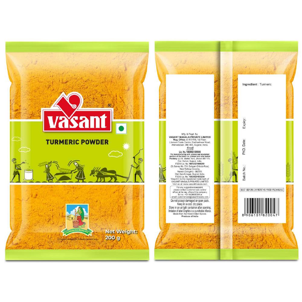 Vasant Pure Turmeric Powder 200g vasant pure lakhnavi fennal seeds 200g