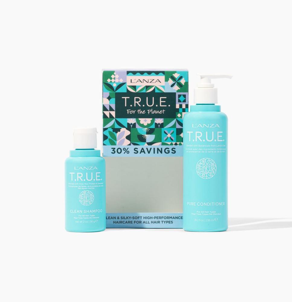 Lanza True planet duo organic ingredients men hair care deep conditioner no chemicals round shampoo soap