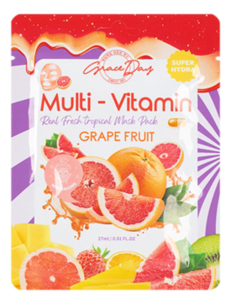 Graceday Multi-Vitamin Grape Fruit Mask Pack 27ml сыворотка морской концентрат oligo 6 c витаминами и микроэлементами oligo 6 marine concentrate with vitamins prebiotics and trace elements