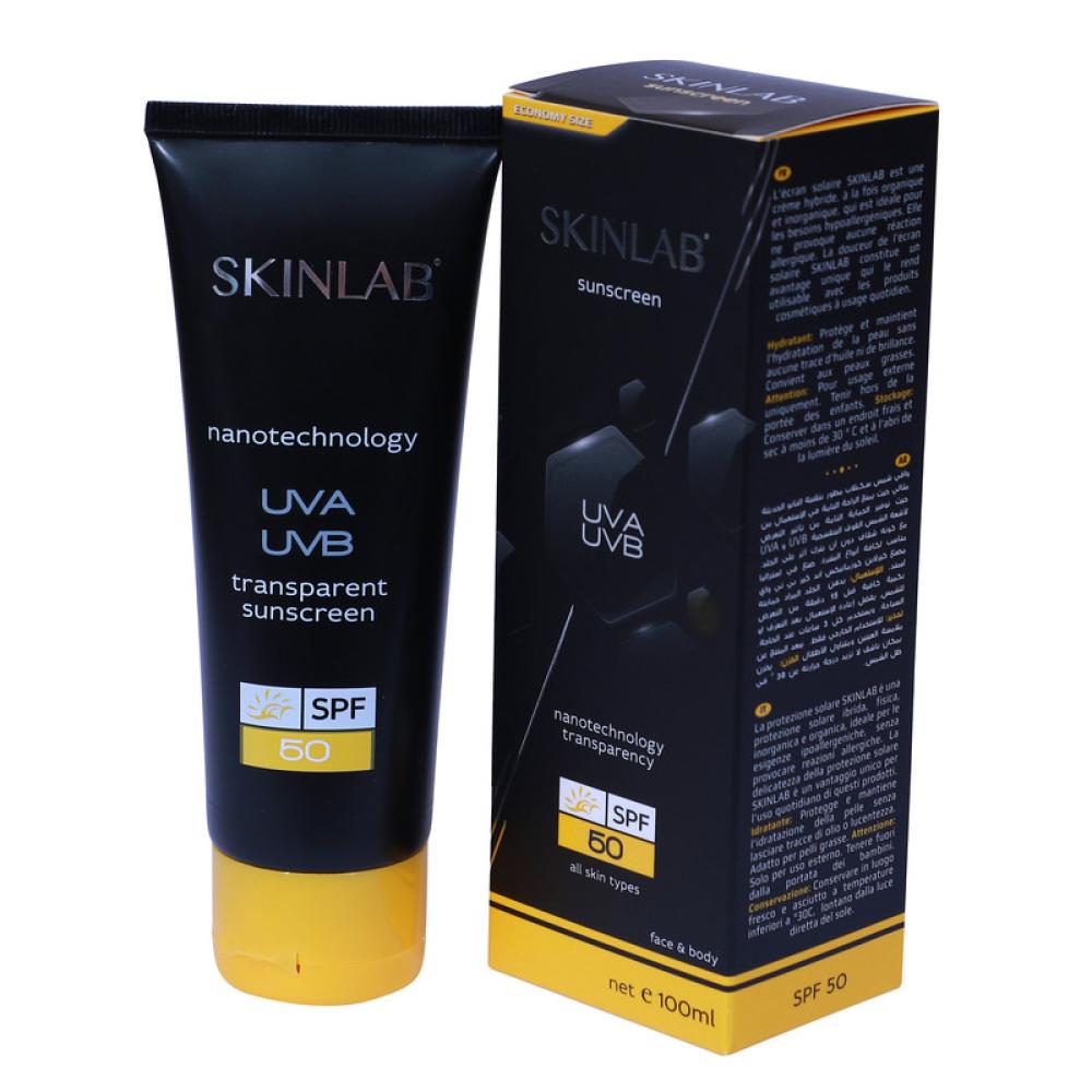 SKINLAB SPF 50 Sunscreen UVA and UVB Transparent, 100 ml eucerin face sunscreen gel cream spf 50 oil control blemish prone skin dry touch high uva uvb protection 1 69 fl oz 50 ml