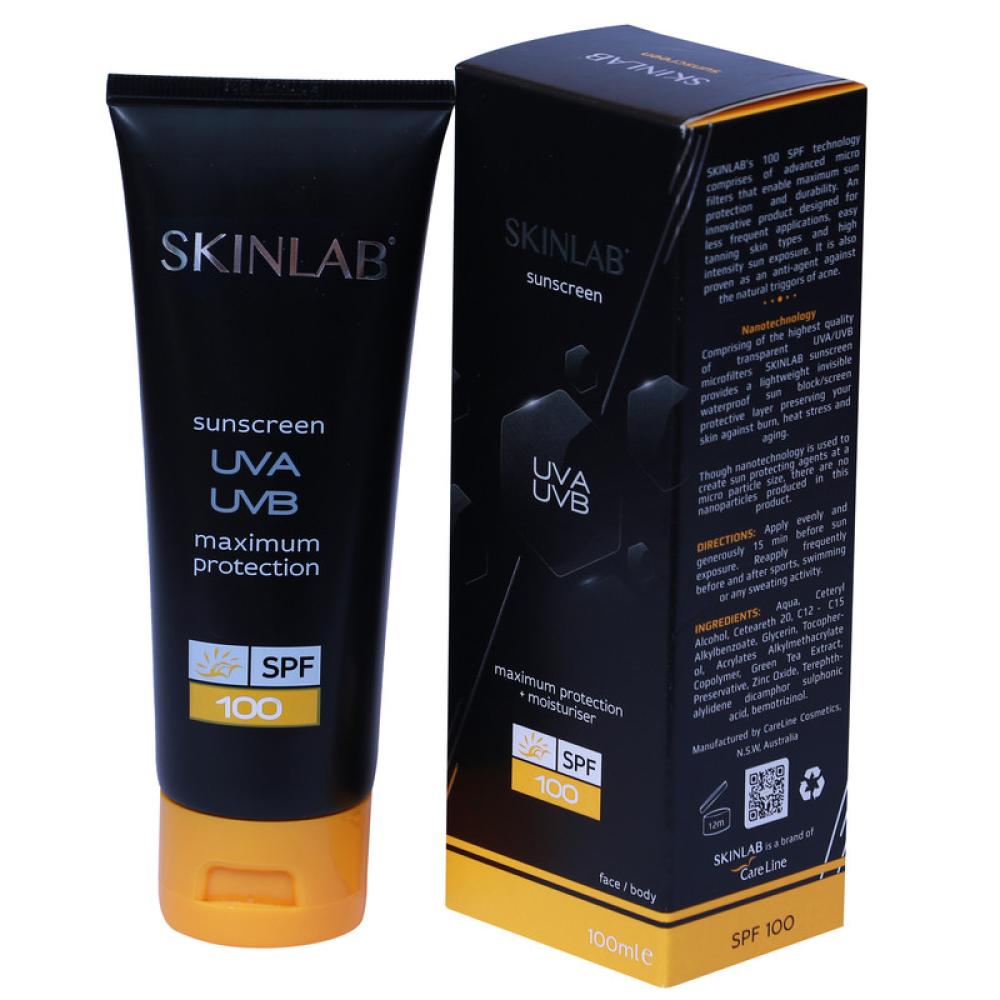 SKINLAB SPF 100 Sunscreen UVA and UVB Transparent, 100 ml skinlab spf 100 sunscreen uva and uvb transparent 50 ml