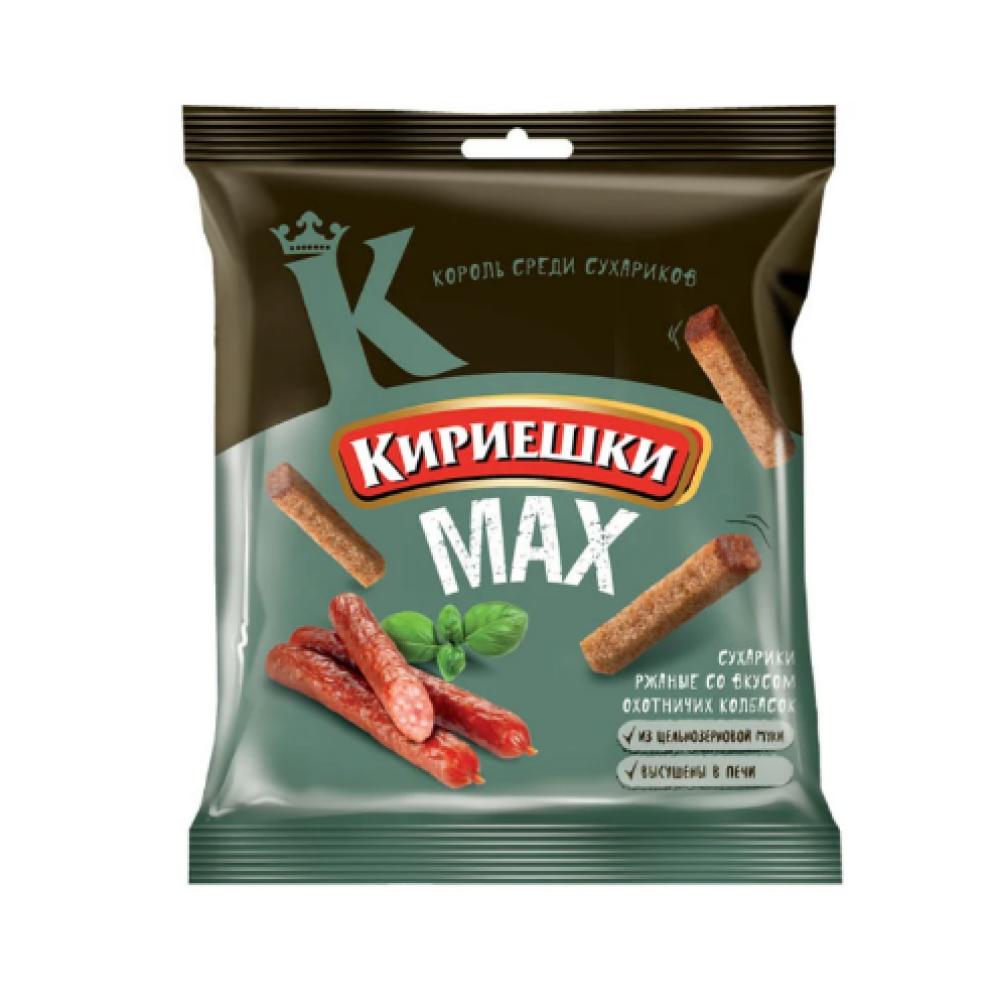 Kirieshki Rye croutons Max with hunting sausage flavor 40 g цена и фото