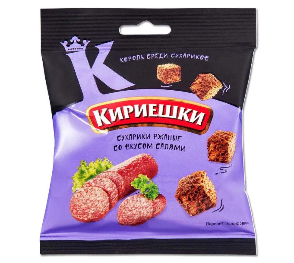 Kirieshki Rye croutons with salami flavor 40 g цена и фото