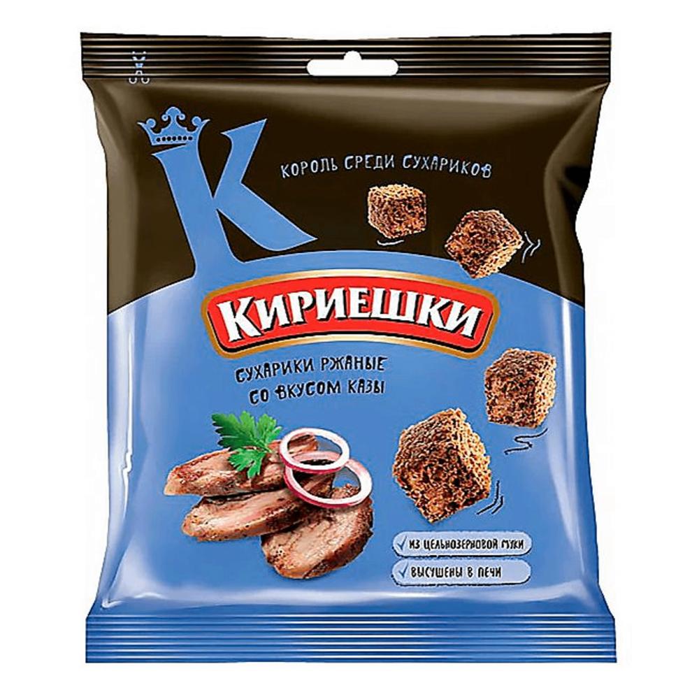 flint rye wheat crackers with cheese flavor 60 g Kirieshki Rye crackers with kazy flavor 40 g