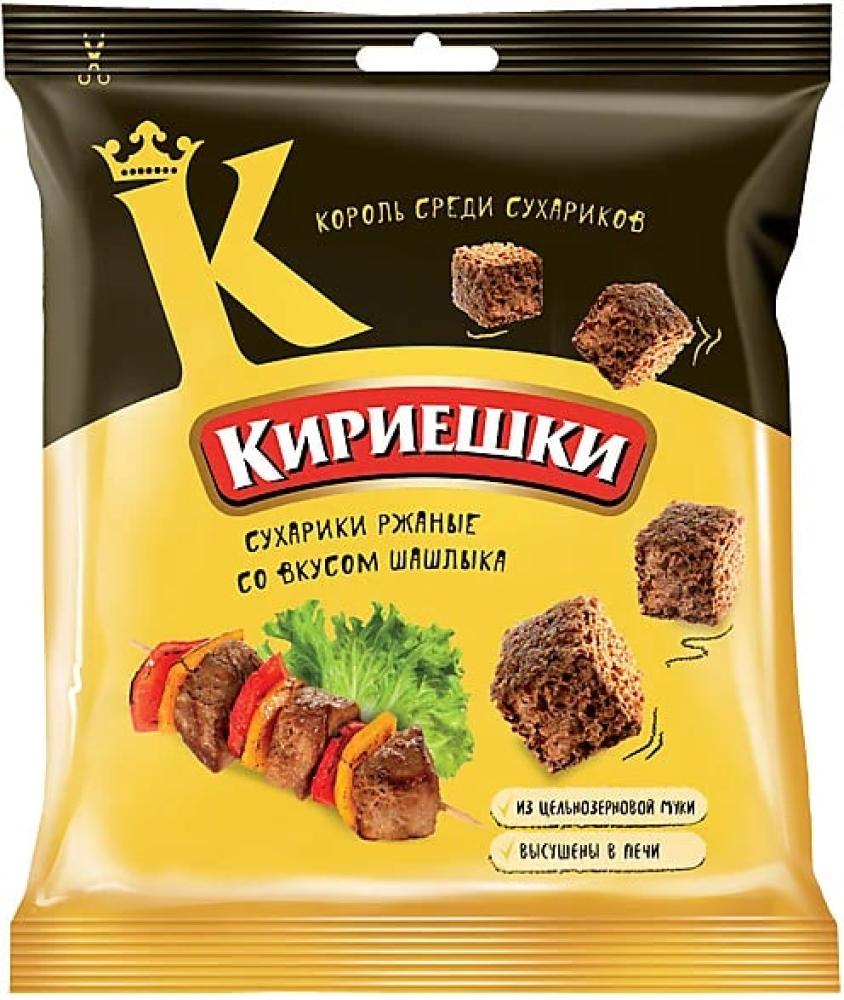 Kirieshki Rye croutons with barbecue flavor 40 g flint rye wheat crackers with sour cream and herbs flavor 60 g