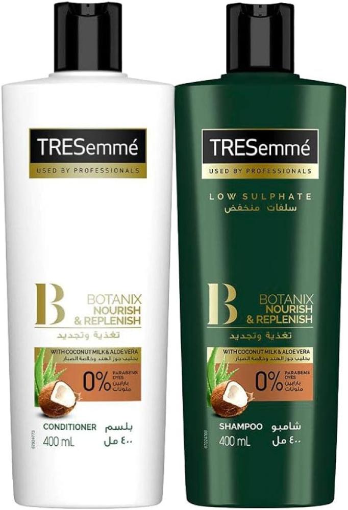 TRESem Botanix Nourish Replenish Shampoo, 400ml + TRESemmé Botanix Nourish Replenish Conditioner, 400ml nourishing conditioner for hair lengths and ends with carrot extract 250 ml