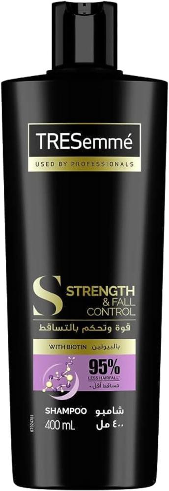 TRESEmmé Strength and Fall Control Shampoo with Biotin for 3X Stronger Hair, 400ml tresemme shampoo strengh and fall control shampoo with biotin 400 ml