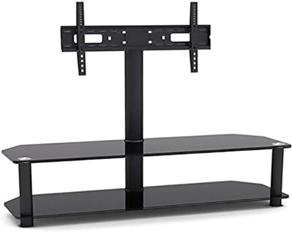 Skill Tech Tv Floor Stand - Sh 124 Fs, Black mobile tv stand sh100sf rolling cart trolley for 42 100 inch led lcd led flat panels floor tv mount with wheels 2 shelves height adjustable max vesa