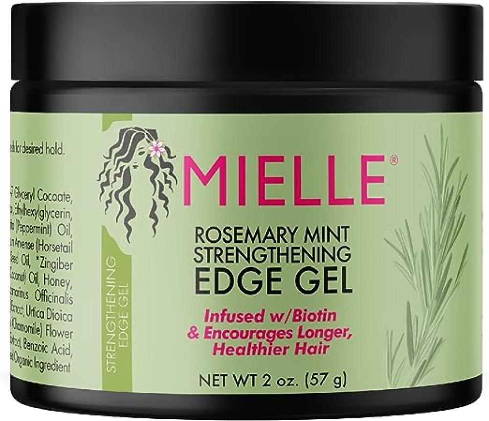 Mielle Rosemary Mint Strengthening Edge Gel For Sleeking And Taming Hair, 57 g, White mielle rosemary mint strengthenings hampoo and hair masque deal gift set