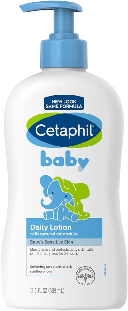 Cetaphil Baby Daily Lotion With Organic Calendula Vitamin E Sweet Almond Sunflower Oils 13.5 Fl. Oz sebamed baby powder for delicate skin with olive oil 14 1 oz 400 g